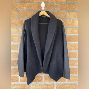 Theory “Laura” Leather Sleeve cardigan coat medium